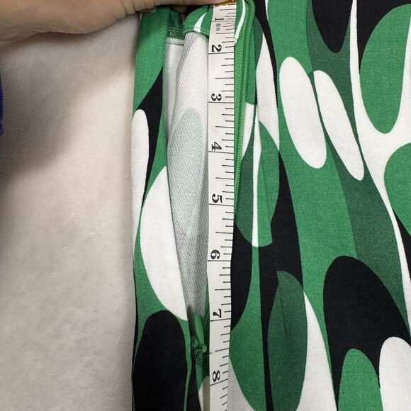 ZARA Abstract Print Mini Skirt Size Small Side Zip Mod Retro White Black Green - Picture 7 of 8